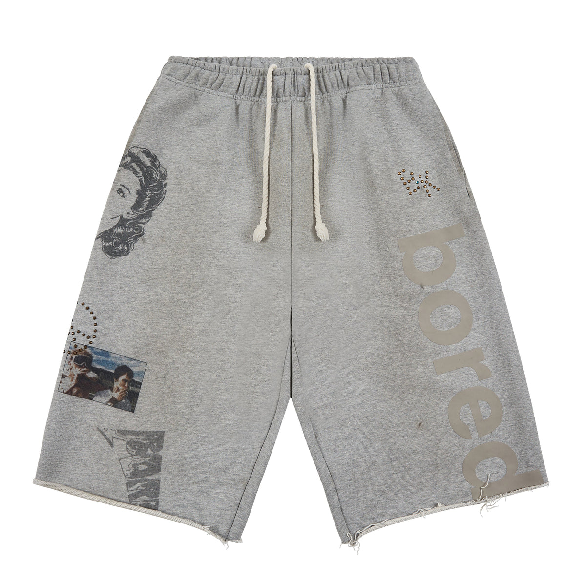 Boredom Kills Message Sweatshort Heather Grey