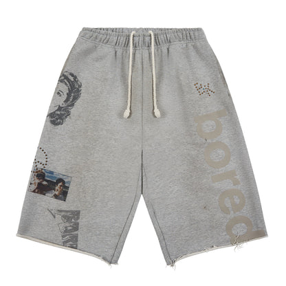 Boredom Kills Message Sweatshort Heather Grey