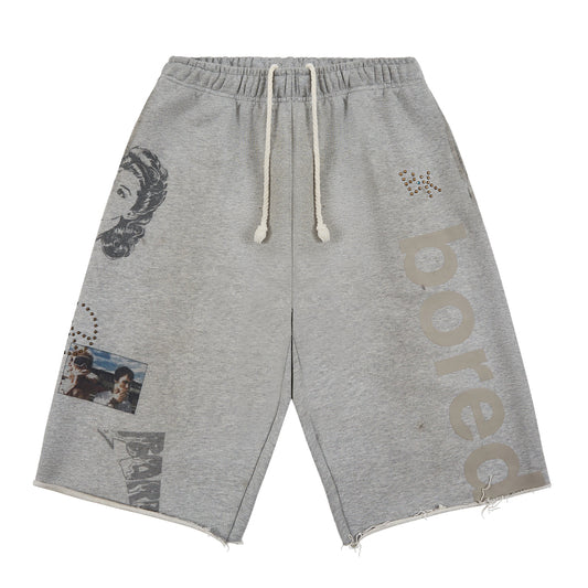 Boredom Kills Message Sweatshort Heather Grey