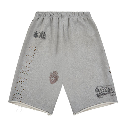 Boredom Kills Message Sweatshort Heather Grey