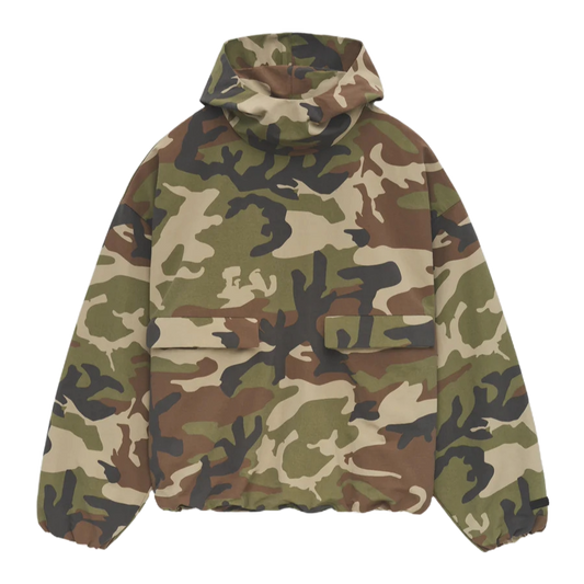 Fear of God Essentials Military Nylon Hooded Anorak Woodland Camo