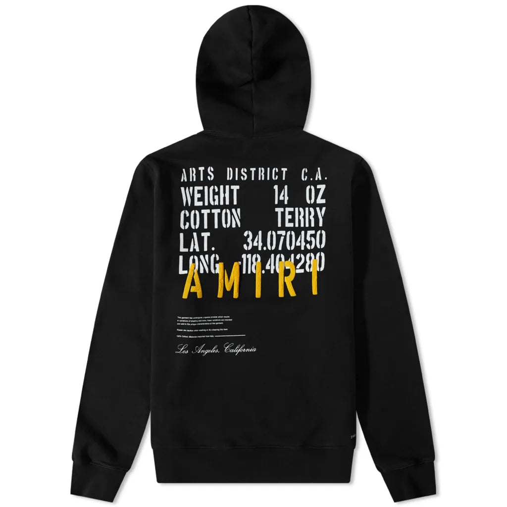 Amiri Military Specs Stencil Hoodie Black