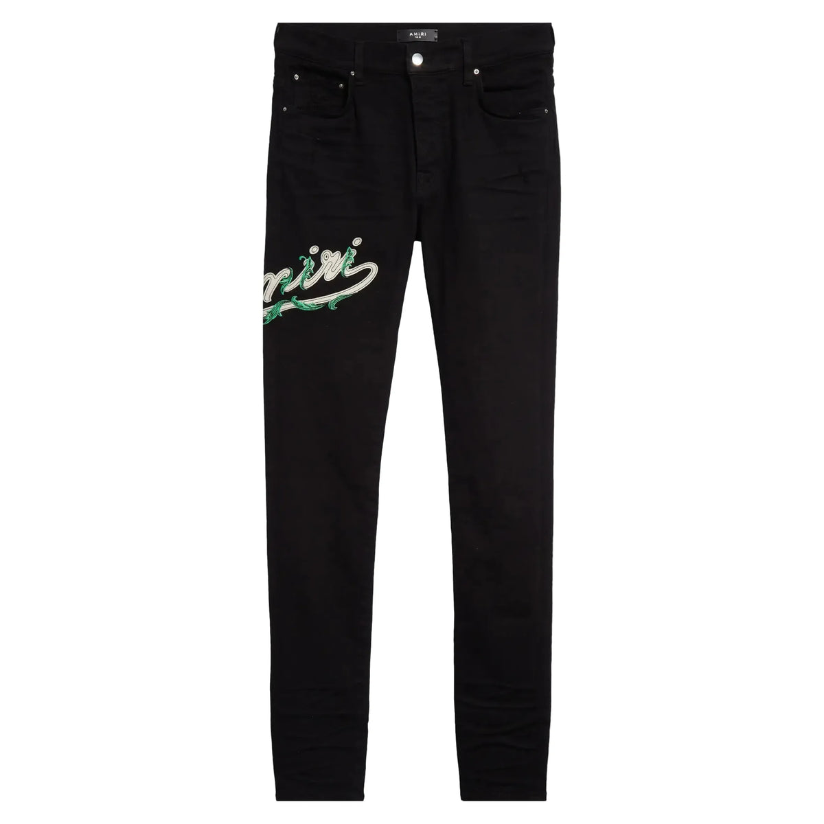 Amiri Black Baroque Varsity Logo Jeans