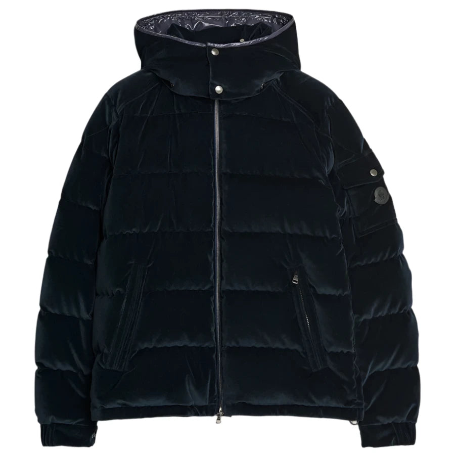 Moncler Armorique Velvet Down Jacket Navy