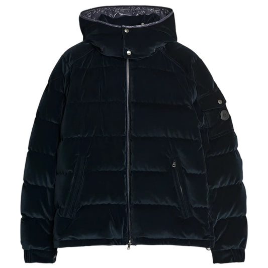 Moncler Armorique Velvet Down Jacket Navy