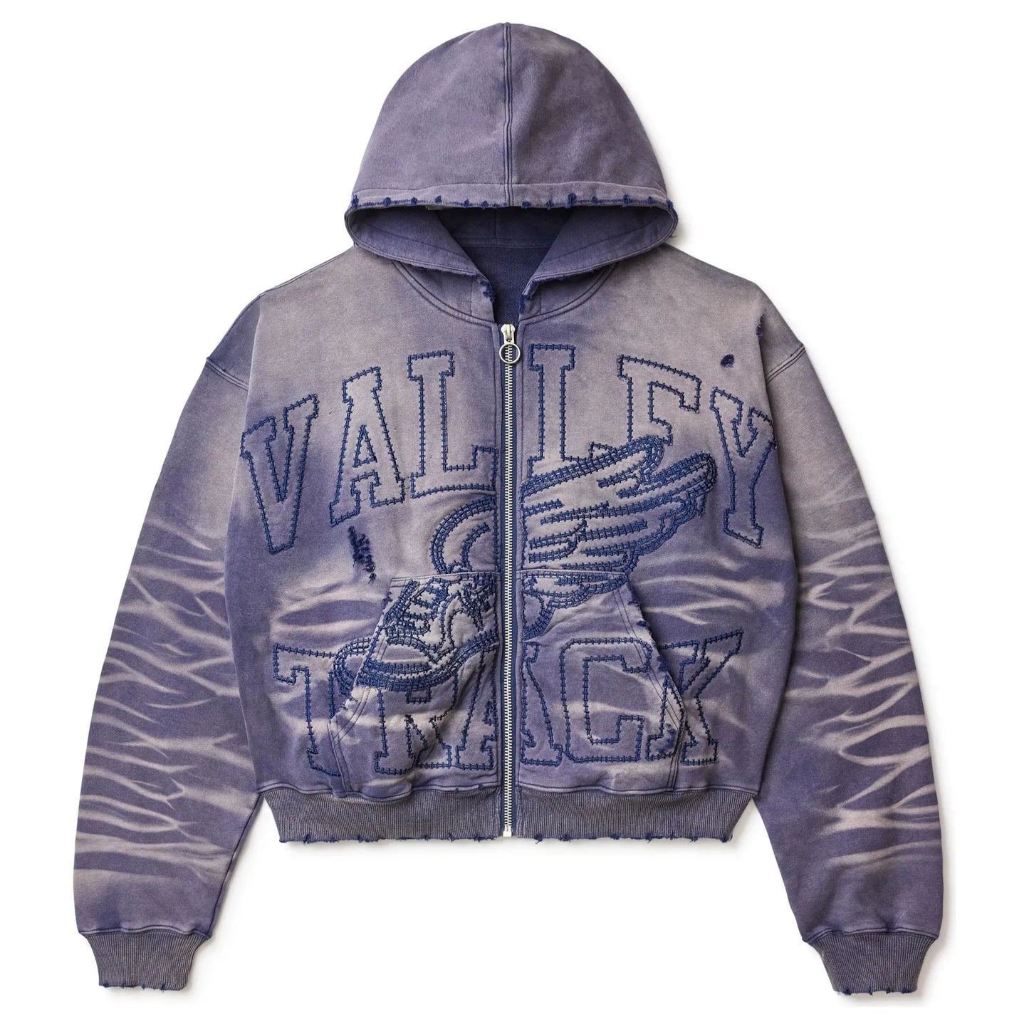 Vale Forever Typhoon Garden Zip-Up Hoodie Washed Purple