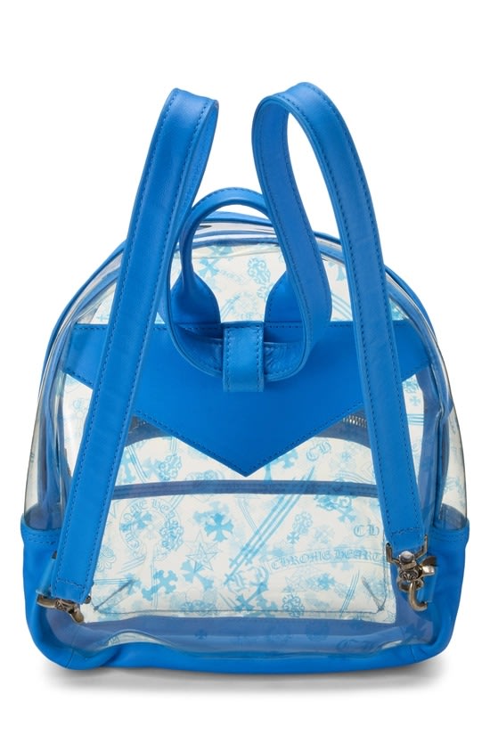 Chrome Hearts PVC Back TO School Backpack Vinyl Leather Blue