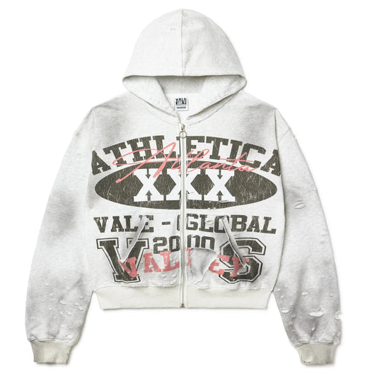 Vale Forever Destroyer Zip-Up Hoodie Grey