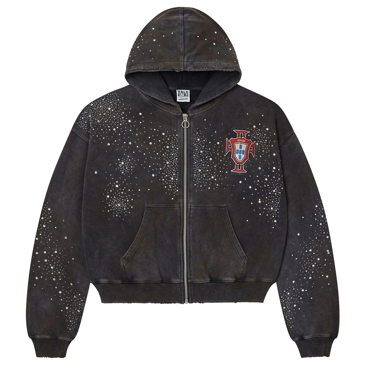 Vale Forever Pluto Clustered Zip-Up Hoodie Black