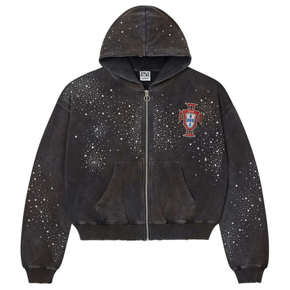 Vale Forever Pluto Clustered Zip-Up Hoodie Black