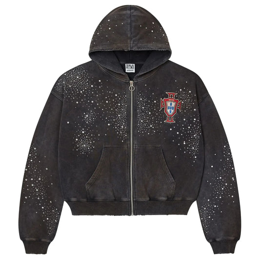 Vale Forever Pluto Clustered Zip-Up Hoodie Black