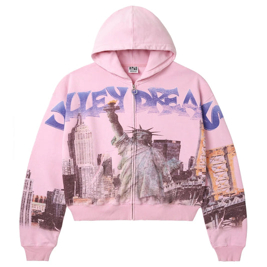 Vale Forever NYC Zip-Up Hoodie Pink