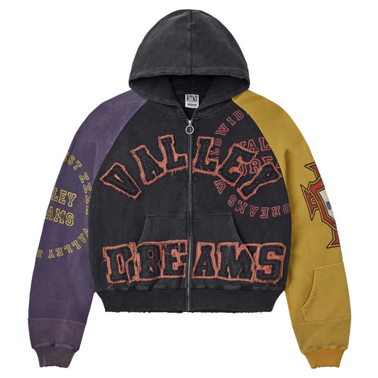 Vale Forever Crest Zip-Up Hoodie Purple/Black/Yellow
