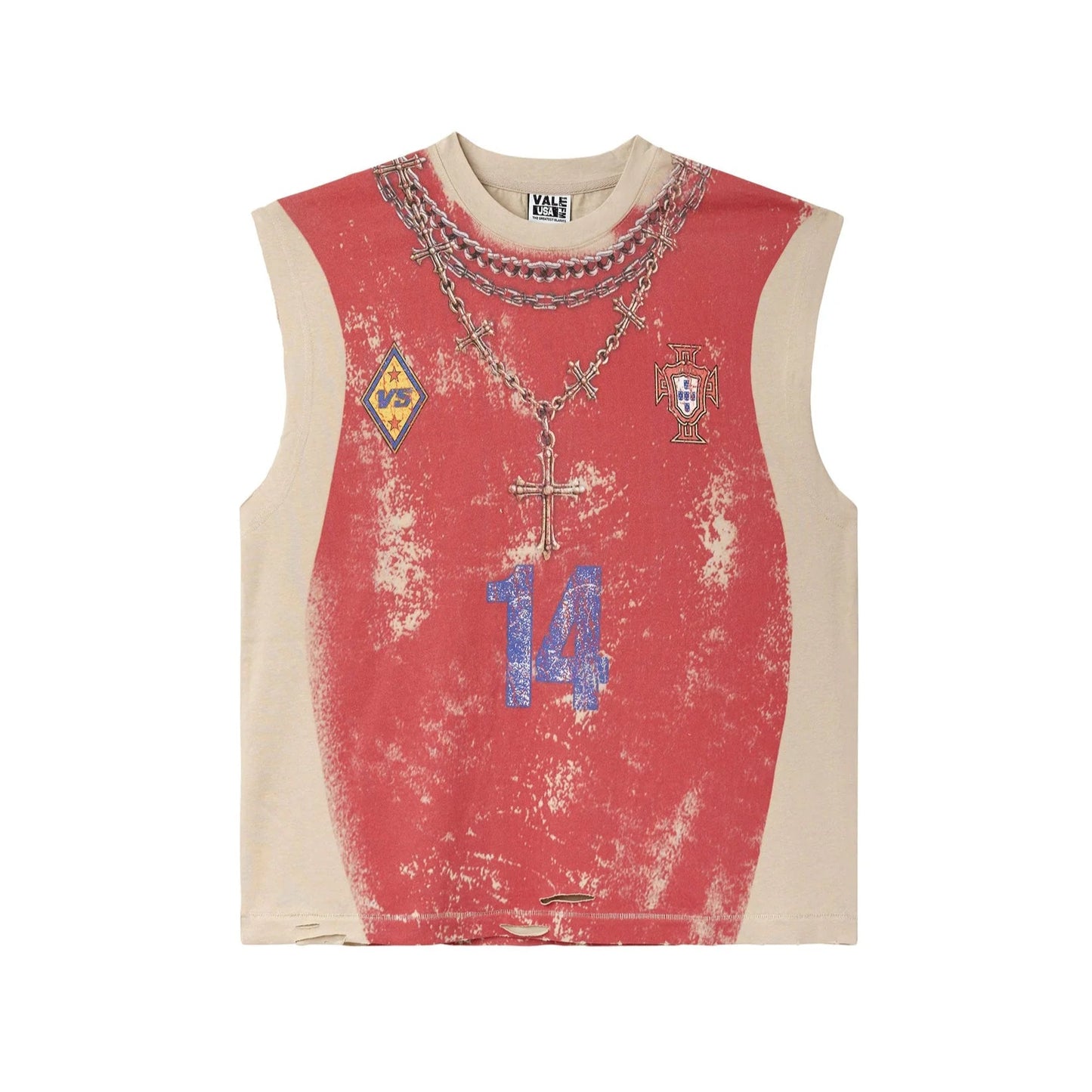 Vale Forever Futball Muscle Tee Red/Tan