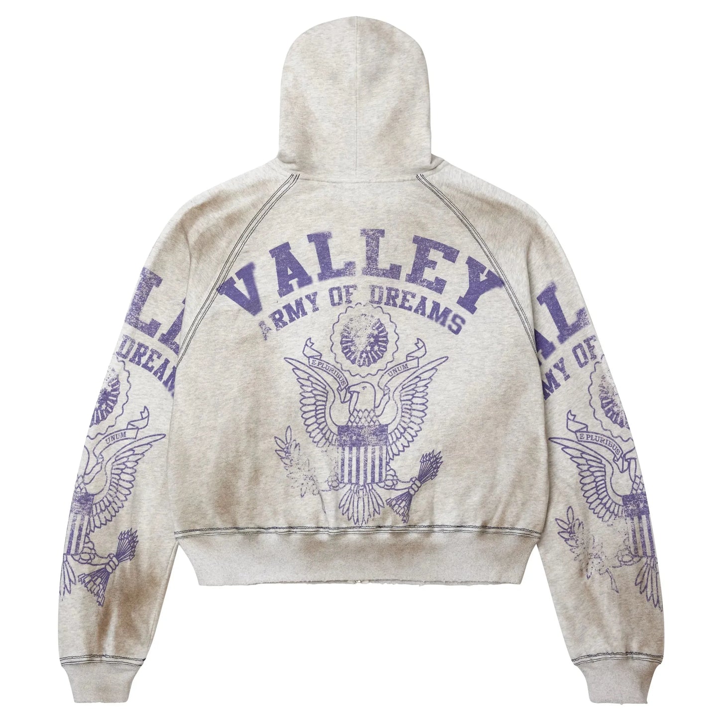 Vale Forever Army Zip-Up Hoodie Dirty Grey