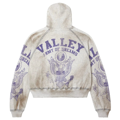Vale Forever Army Zip-Up Hoodie Dirty Grey