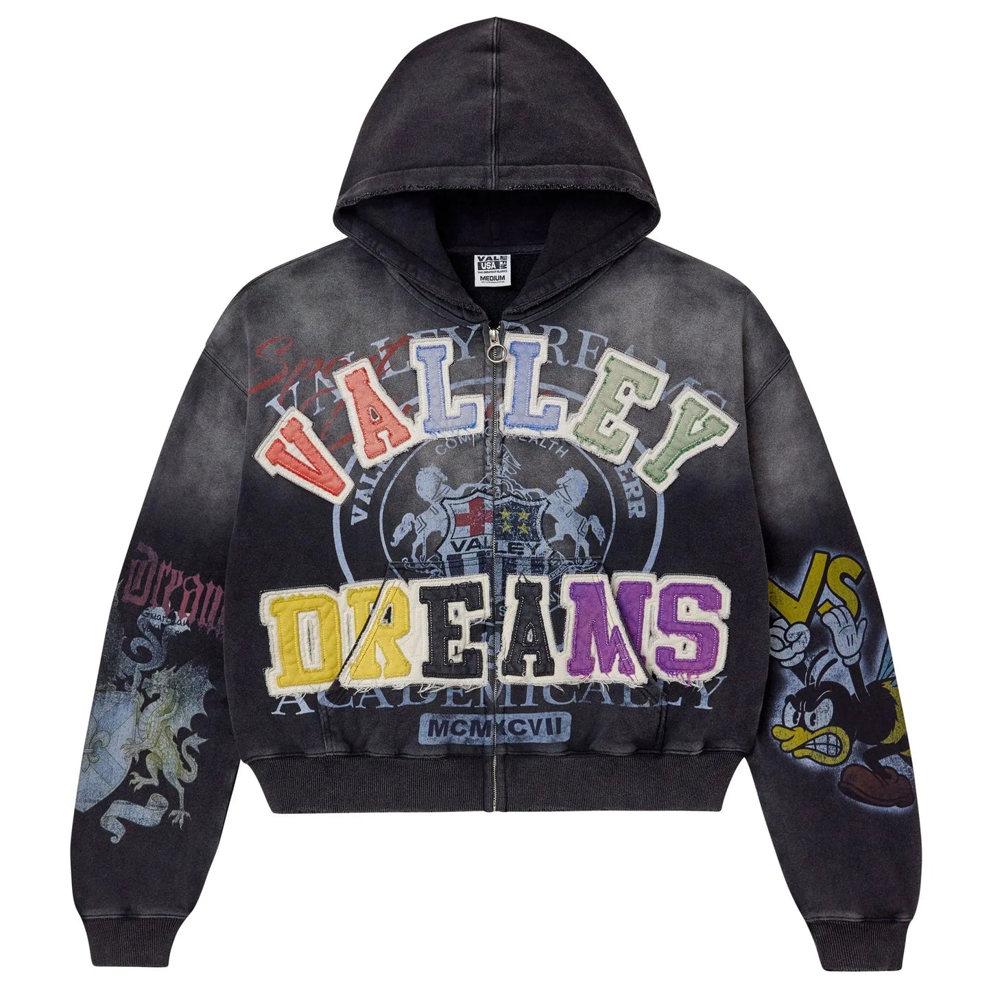 Vale Forever Blasted Zip-Up Hoodie Black