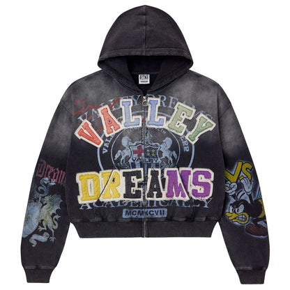 Vale Forever Blasted Zip-Up Hoodie Black