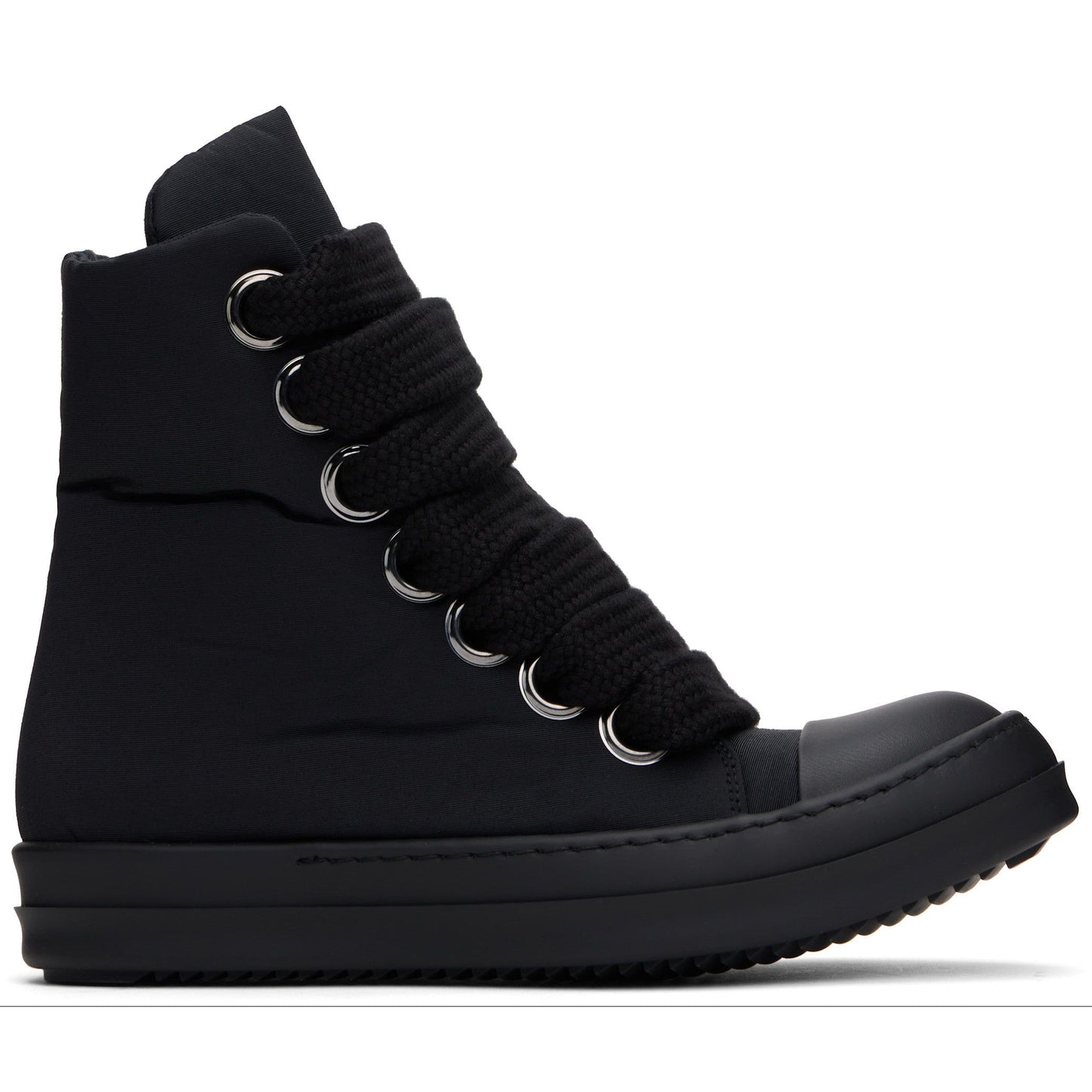 Rick Owens DRKSHDW SS25 Hollywood Jumbo Laced Puffer High Sneakers All Black
