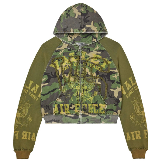 Vale Forever Terrain Zip-Up Hoodie Camo/Green/Yellow