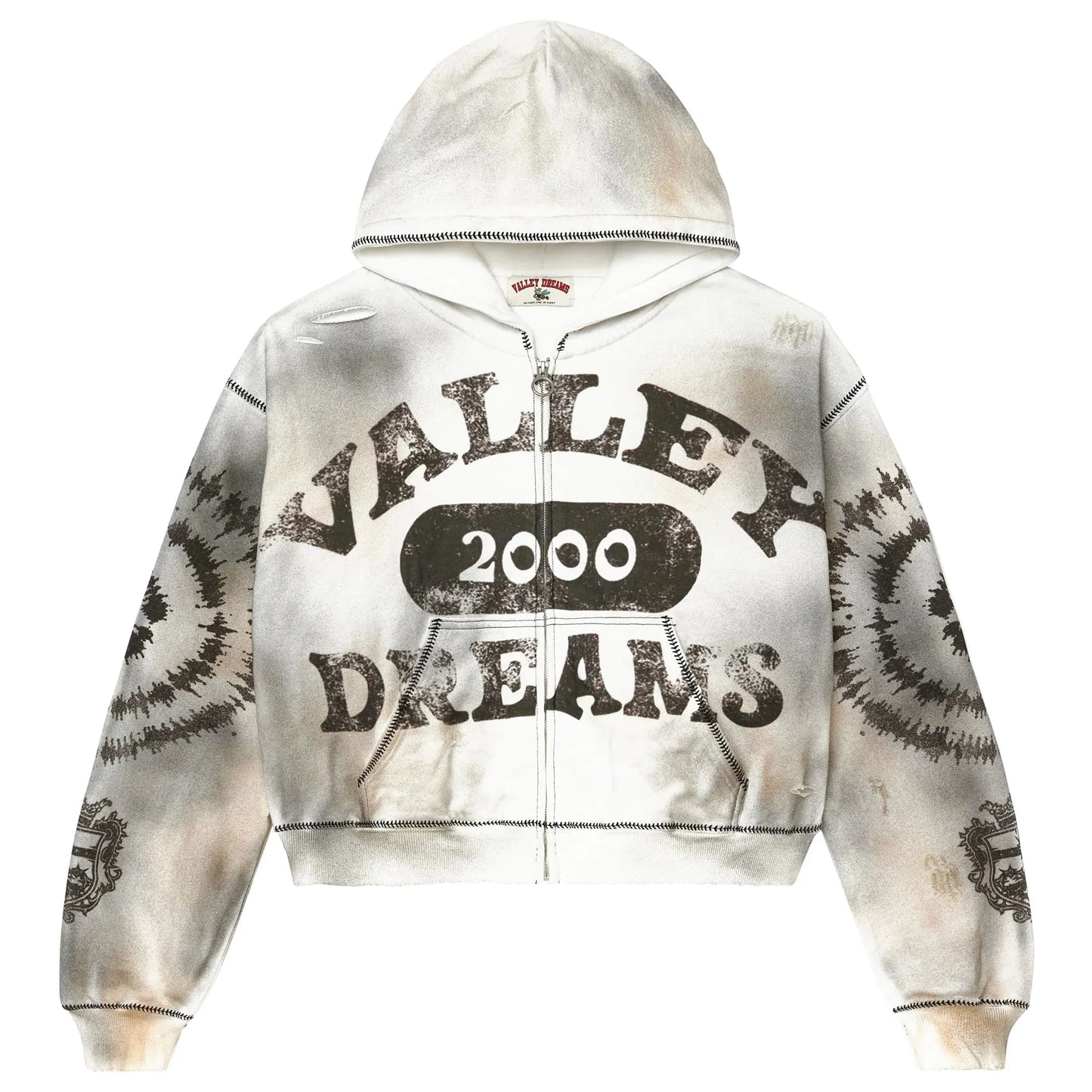 Vale Forever Spiral Zip-Up Hoodie Ash Grey