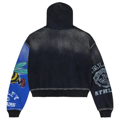 Vale Forever Bipolar Big Zip-Up Hoodie Black/Blue