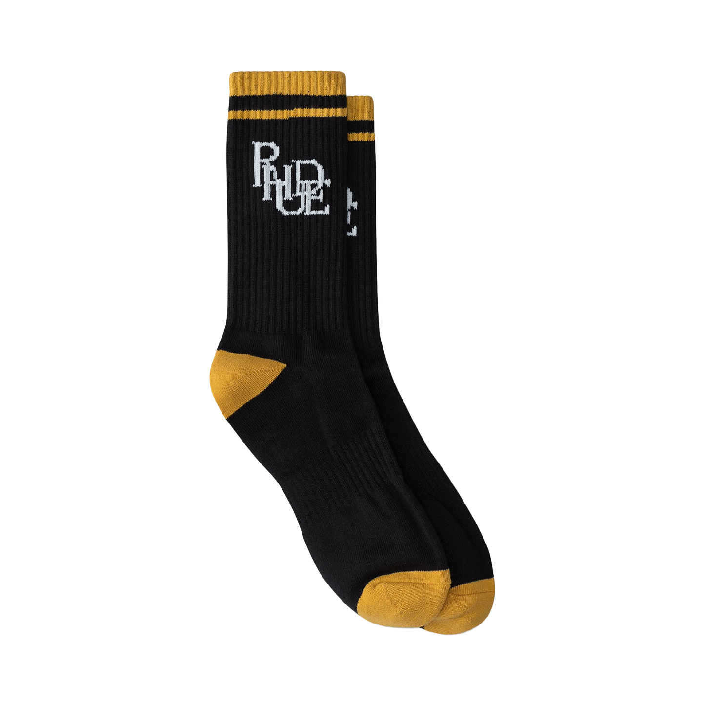 Rhude Scramble Logo Socks Black/Yellow/Cream