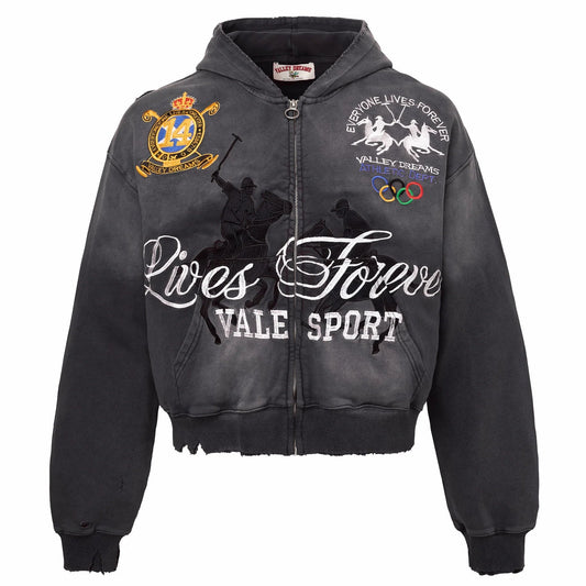 Vale Forever Blackrock Zip-Up Hoodie Black