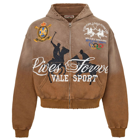 Vale Forever Vanderbilt Zip-Up Hoodie Brown