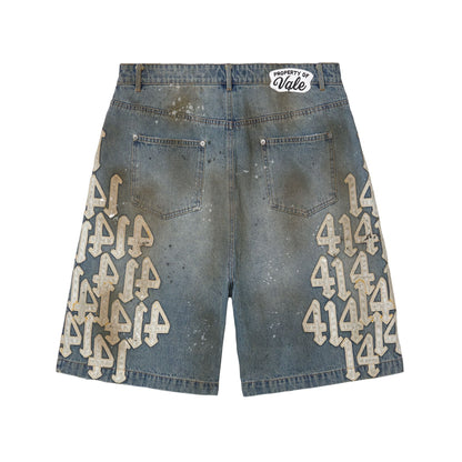 Vale Forever White Charm Jorts Mid Wash