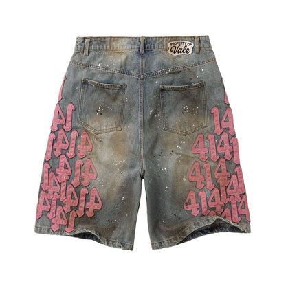 Vale Forever Pink Charm Jorts Mid Wash