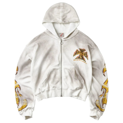 Vale Forever Reborn Waffle Zip-Up Hoodie White