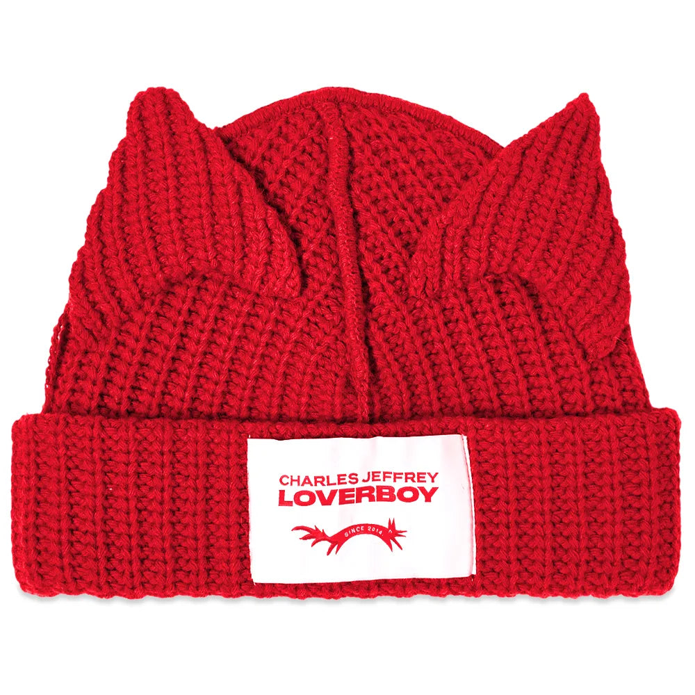 Charles Jeffrey LOVERBOY Chunky Ears Beanie Red