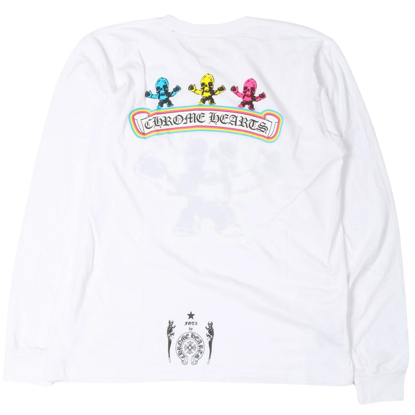 Chrome Hearts FOTI Harris Teeter Rainbow Skull L/S T-Shirt White