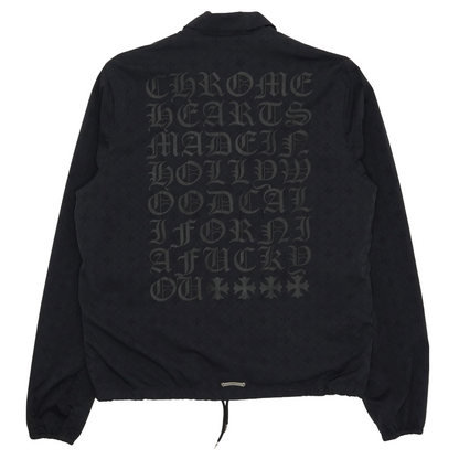 Chrome Hearts Eye Chart Logo Monogram Coach Jacket Black