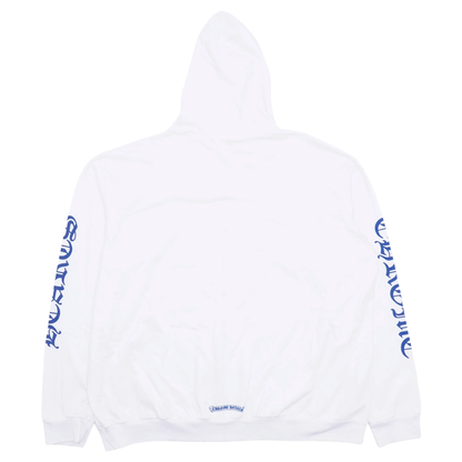 Chrome Hearts Vertical Logo Zip-Up Hoodie White/Blue