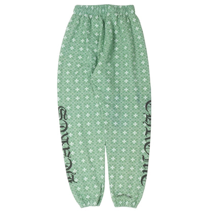 Chrome Hearts All Over Monogram Horseshoe Logo Sweatpants Green
