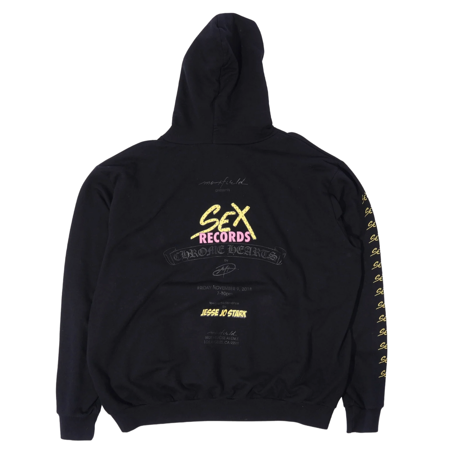Chrome Hearts Matty Boy Sex Records Maxfield LA Hoodie Black