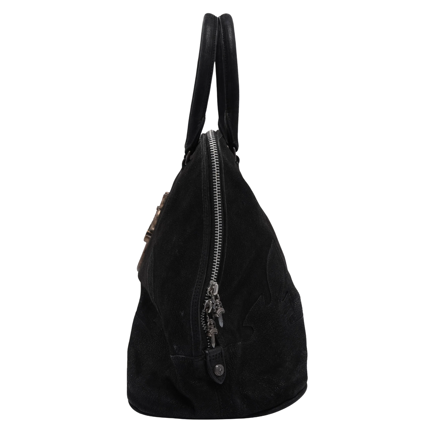 Chrome Hearts Dagger Embellished Calfskin Slouchy Mo Bag Black
