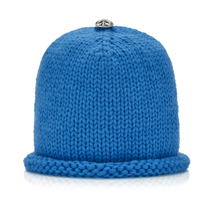 Chrome Hearts Purple Cemetery Cross Patch Cashmere Beanie Blue