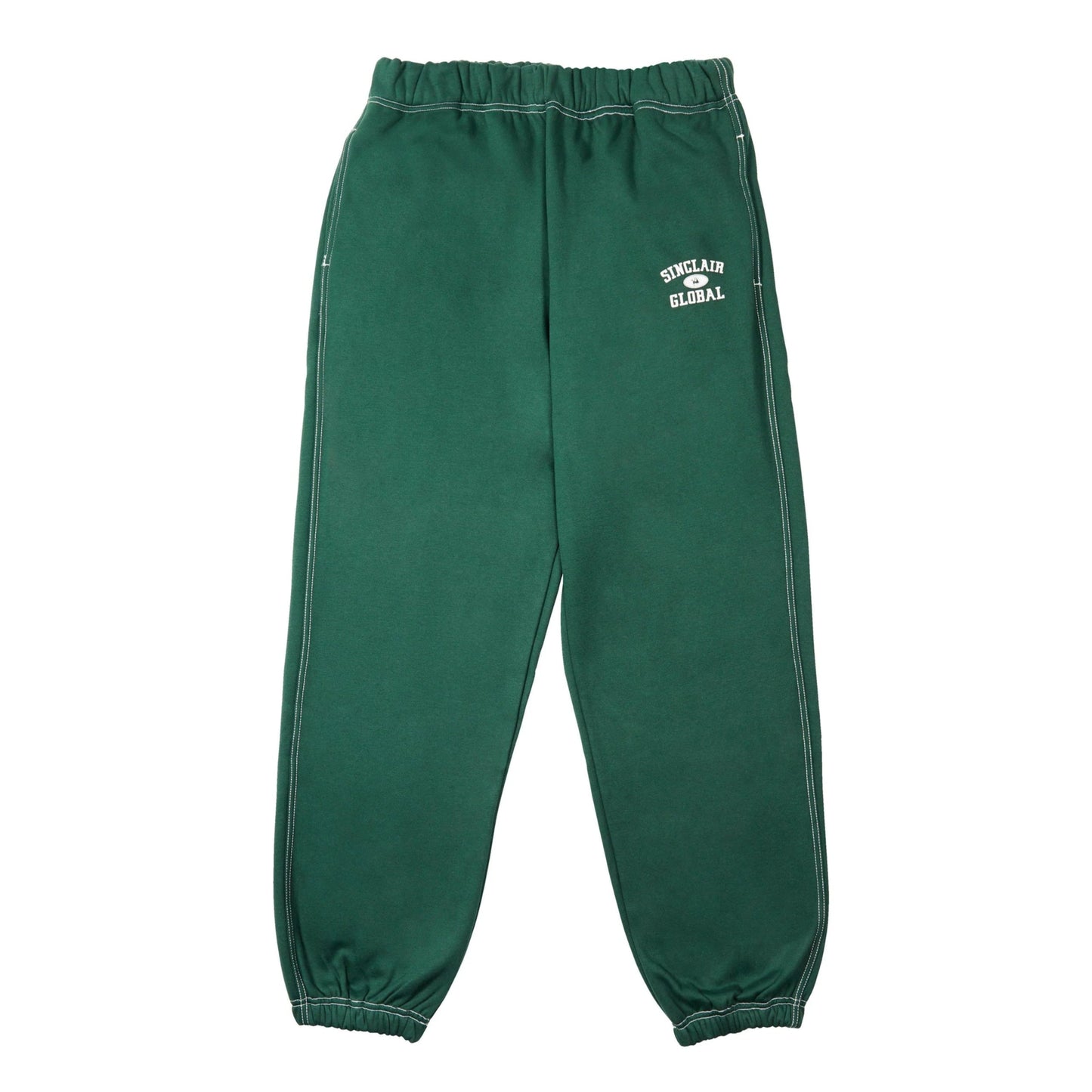 Sinclair Contrast Stitch Athletic Sweatpants Forest Green