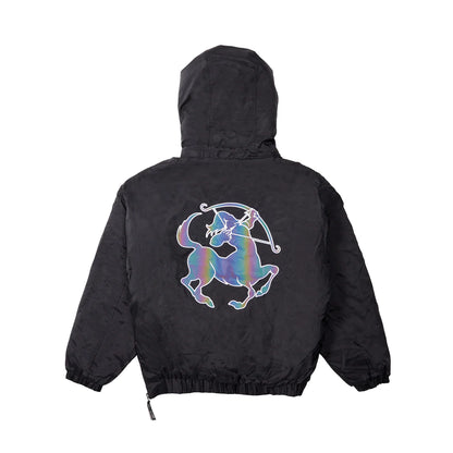 Sinclair Iridescent Popover Windbreaker Black