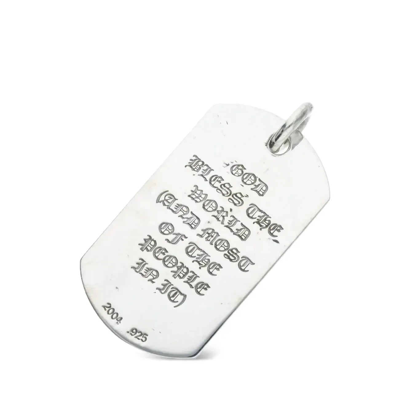 Chrome Hearts God Bless The World Dog Tag Pendant