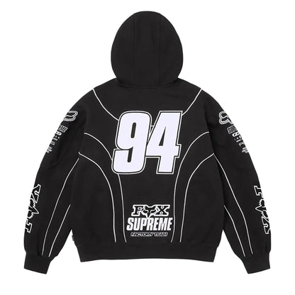 Supreme x Fox Racing Zip Up Hooded Sweatshirt Black