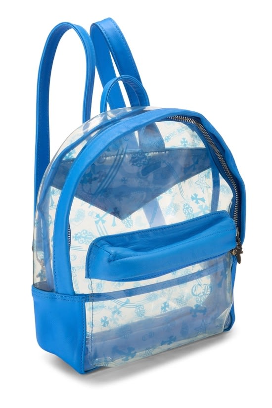 Chrome Hearts PVC Back TO School Backpack Vinyl Leather Blue