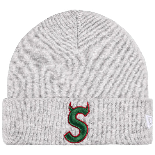 Supreme New Era® Devil S Logo Beanie Ash Grey