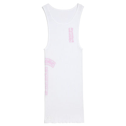 Chrome Hearts T-Bar Rib Tank White/Pink