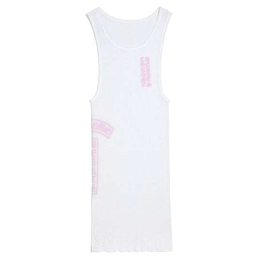 Chrome Hearts T-Bar Rib Tank White/Pink