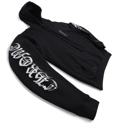 Chrome Hearts Vertical Logo Foil Print Hoodie Black