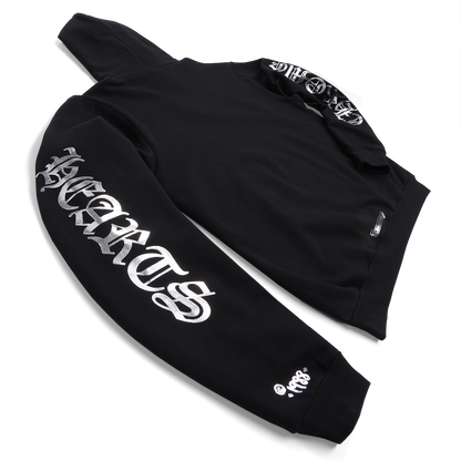 Chrome Hearts Vertical Logo Foil Print Hoodie Black